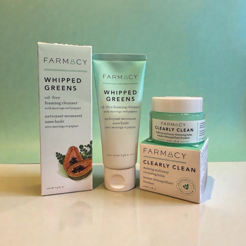 Two Piece Farmacy  Set -Whipped Greens Foaming Cleanser & Cleansing Balm -1.7 oz